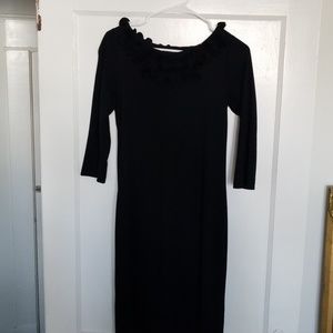 Black dress with "rose" neck detail
